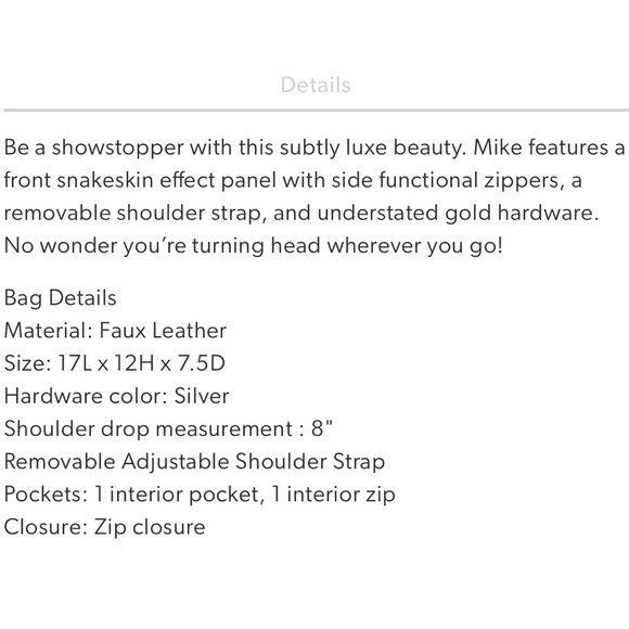 JustFab python handbag - Picture 8 of 8